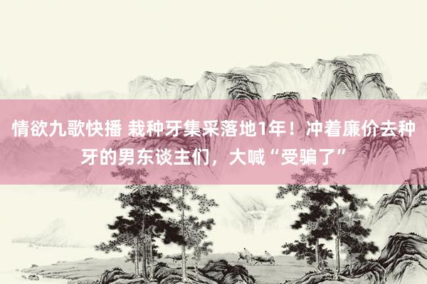 情欲九歌快播 栽种牙集采落地1年！冲着廉价去种牙的男东谈主们，大喊“受骗了”