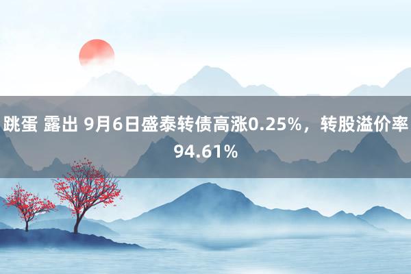 跳蛋 露出 9月6日盛泰转债高涨0.25%，转股溢价率94.61%