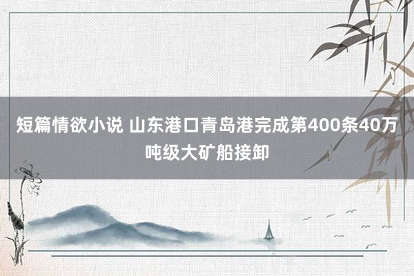 短篇情欲小说 山东港口青岛港完成第400条40万吨级大矿船接卸