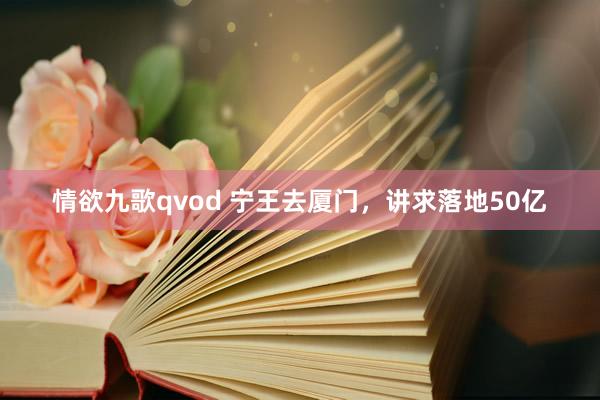 情欲九歌qvod 宁王去厦门，讲求落地50亿