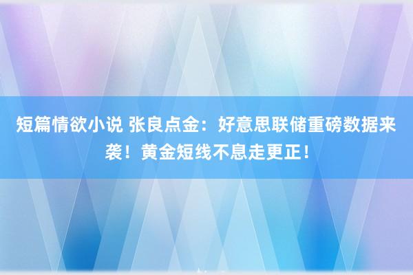 短篇情欲小说 张良点金：好意思联储重磅数据来袭！黄金短线不息走更正！