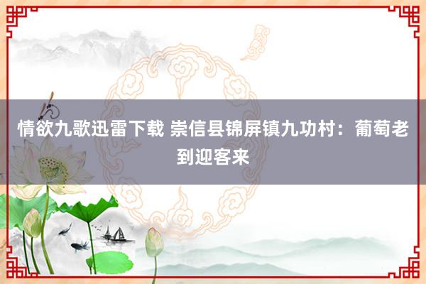 情欲九歌迅雷下载 崇信县锦屏镇九功村：葡萄老到迎客来