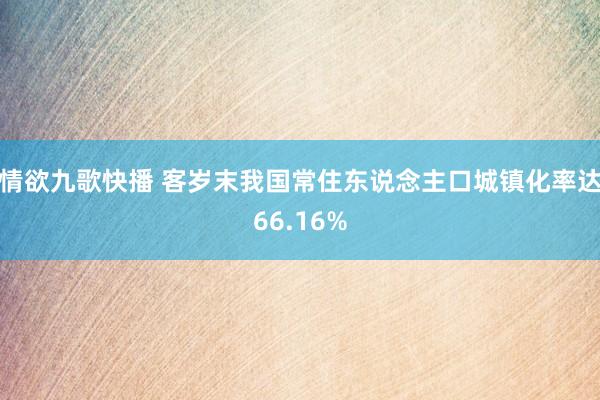 情欲九歌快播 客岁末我国常住东说念主口城镇化率达66.16%