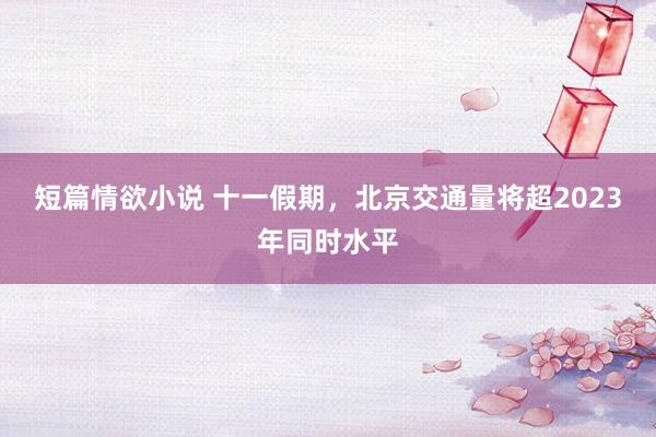 短篇情欲小说 十一假期，北京交通量将超2023年同时水平