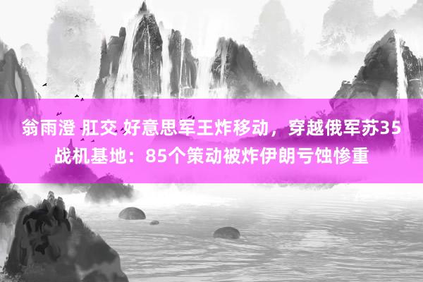 翁雨澄 肛交 好意思军王炸移动，穿越俄军苏35战机基地：85个策动被炸伊朗亏蚀惨重