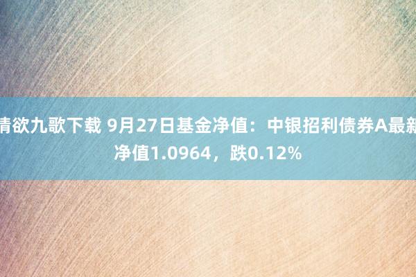 情欲九歌下载 9月27日基金净值：中银招利债券A最新净值1.0964，跌0.12%