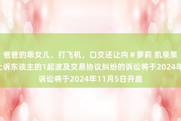 爸爸的乖女儿，打飞机，口交还让禸＃萝莉 凯泉泵业看成原告/上诉东谈主的1起波及交易协议纠纷的诉讼将于2024年11月5日开庭