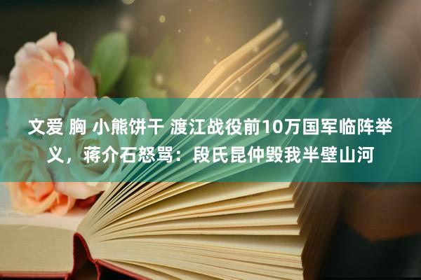 文爱 胸 小熊饼干 渡江战役前10万国军临阵举义，蒋介石怒骂：段氏昆仲毁我半壁山河