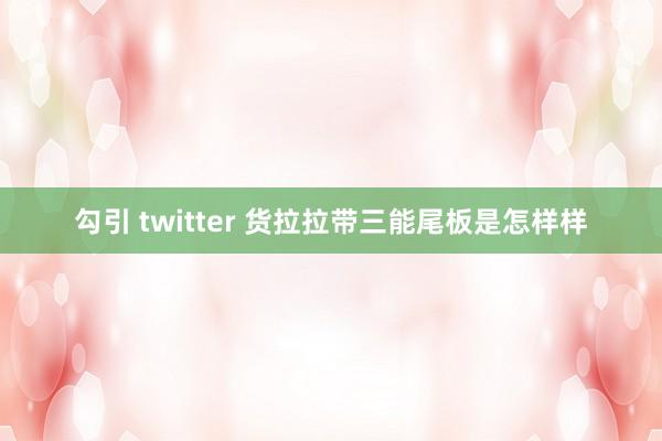 勾引 twitter 货拉拉带三能尾板是怎样样