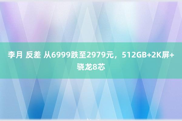 李月 反差 从6999跌至2979元，512GB+2K屏+骁龙8芯