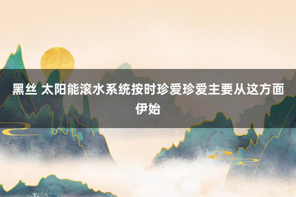 黑丝 太阳能滚水系统按时珍爱珍爱主要从这方面伊始