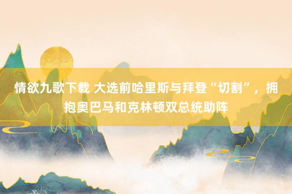 情欲九歌下载 大选前哈里斯与拜登“切割”，拥抱奥巴马和克林顿双总统助阵