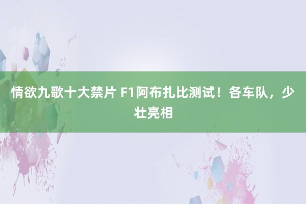 情欲九歌十大禁片 F1阿布扎比测试！各车队，少壮亮相