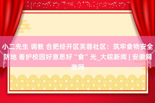 小二先生 调教 合肥经开区芙蓉社区：筑牢食物安全防地 看护校园好意思好“食”光_大皖新闻 | 安徽网