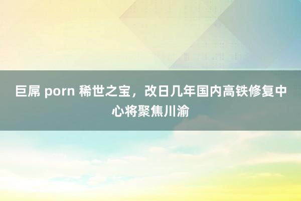 巨屌 porn 稀世之宝，改日几年国内高铁修复中心将聚焦川渝