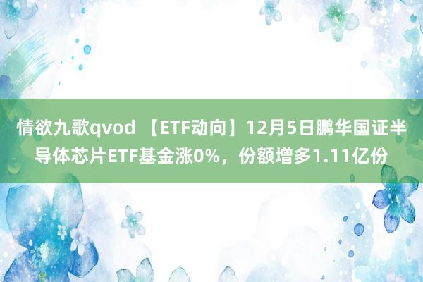 情欲九歌qvod 【ETF动向】12月5日鹏华国证半导体芯片ETF基金涨0%，份额增多1.11亿份