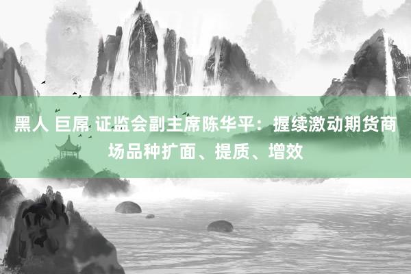 黑人 巨屌 证监会副主席陈华平：握续激动期货商场品种扩面、提质、增效