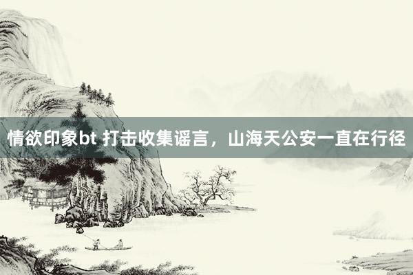 情欲印象bt 打击收集谣言，山海天公安一直在行径