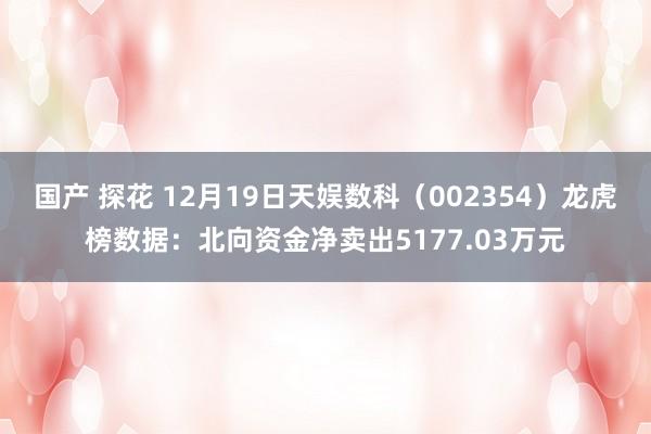 国产 探花 12月19日天娱数科（002354）龙虎榜数据：北向资金净卖出5177.03万元