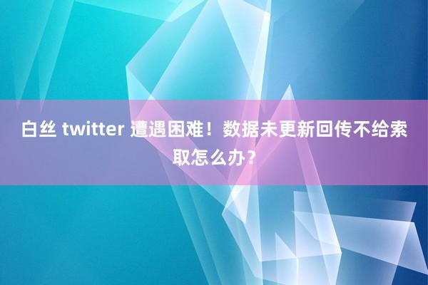 白丝 twitter 遭遇困难！数据未更新回传不给索取怎么办？
