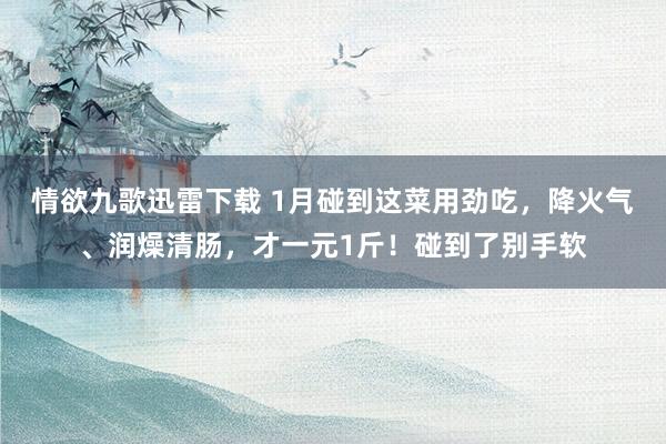 情欲九歌迅雷下载 1月碰到这菜用劲吃，降火气、润燥清肠，才一元1斤！碰到了别手软