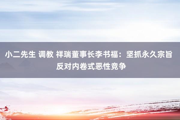 小二先生 调教 祥瑞董事长李书福：坚抓永久宗旨  反对内卷式恶性竞争