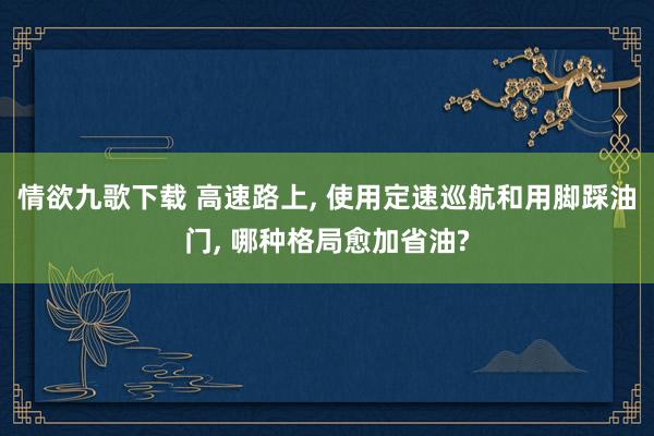 情欲九歌下载 高速路上， 使用定速巡航和用脚踩油门， 哪种格局愈加省油?