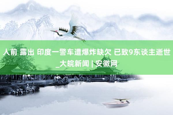 人前 露出 印度一警车遭爆炸缺欠 已致9东谈主逝世_大皖新闻 | 安徽网