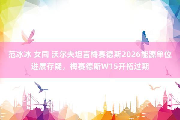 范冰冰 女同 沃尔夫坦言梅赛德斯2026能源单位进展存疑，梅赛德斯W15开拓过期