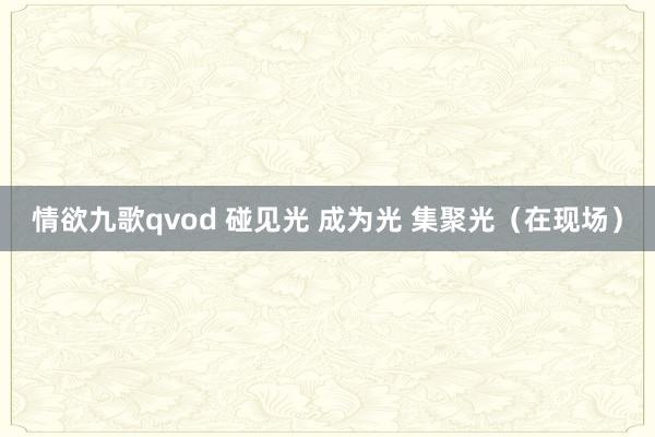情欲九歌qvod 碰见光 成为光 集聚光（在现场）