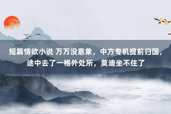 短篇情欲小说 万万没意象，中方专机提前归国，途中去了一格外处所，莫迪坐不住了