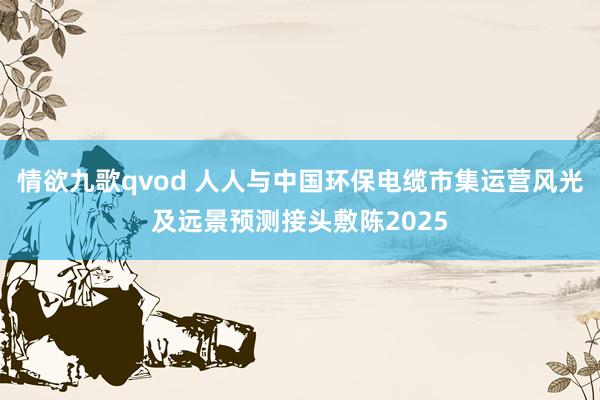 情欲九歌qvod 人人与中国环保电缆市集运营风光及远景预测接头敷陈2025