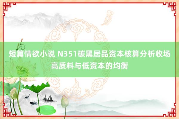 短篇情欲小说 N351碳黑居品资本核算分析收场高质料与低资本的均衡