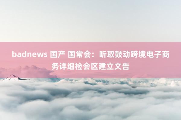 badnews 国产 国常会：听取鼓动跨境电子商务详细检会区建立文告
