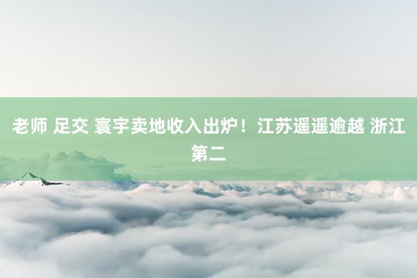 老师 足交 寰宇卖地收入出炉！江苏遥遥逾越 浙江第二