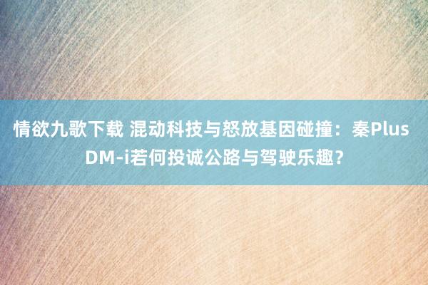 情欲九歌下载 混动科技与怒放基因碰撞：秦Plus DM-i若何投诚公路与驾驶乐趣？