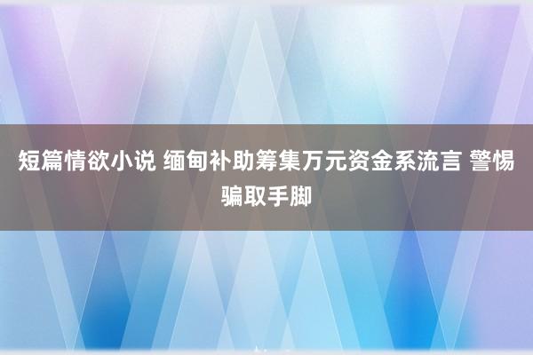 短篇情欲小说 缅甸补助筹集万元资金系流言 警惕骗取手脚