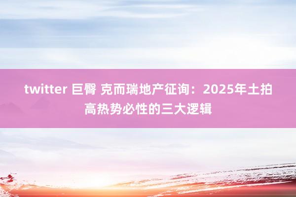 twitter 巨臀 克而瑞地产征询：2025年土拍高热势必性的三大逻辑