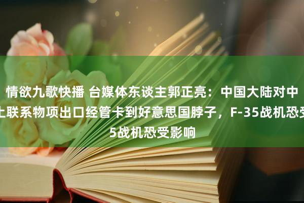 情欲九歌快播 台媒体东谈主郭正亮：中国大陆对中重稀土联系物项出口经管卡到好意思国脖子，F-35战机恐受影响