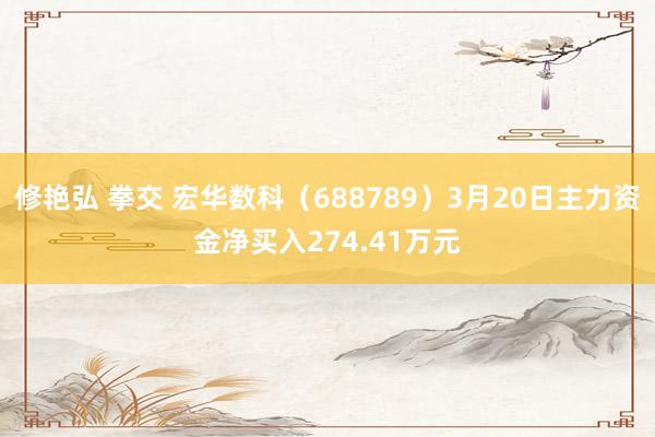 修艳弘 拳交 宏华数科（688789）3月20日主力资金净买入274.41万元