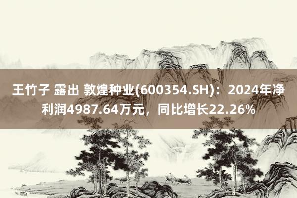 王竹子 露出 敦煌种业(600354.SH)：2024年净利润4987.64万元，同比增长22.26%
