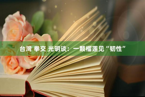 台灣 拳交 光明谈：一颗榴莲见“韧性”