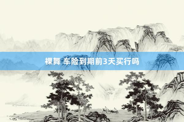 裸舞 车险到期前3天买行吗