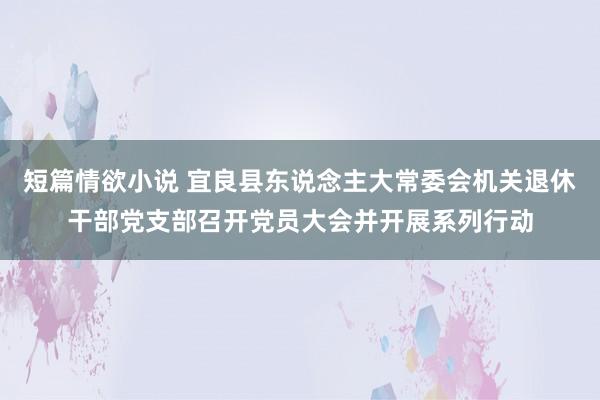 短篇情欲小说 宜良县东说念主大常委会机关退休干部党支部召开党员大会并开展系列行动