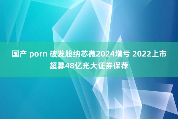 国产 porn 破发股纳芯微2024增亏 2022上市超募48亿光大证券保荐