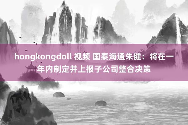 hongkongdoll 视频 国泰海通朱健：将在一年内制定并上报子公司整合决策