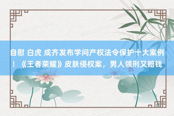 自慰 白虎 成齐发布学问产权法令保护十大案例！《王者荣耀》皮肤侵权案，男人领刑又赔钱