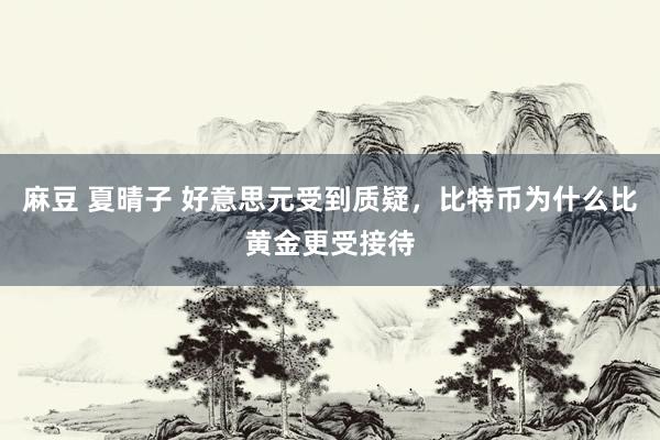 麻豆 夏晴子 好意思元受到质疑，比特币为什么比黄金更受接待
